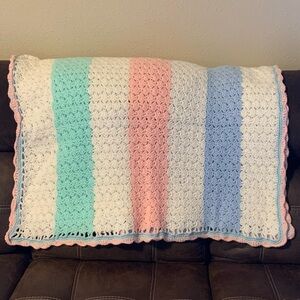 Crocheted Baby Blanket - Handmade- 39”x60”